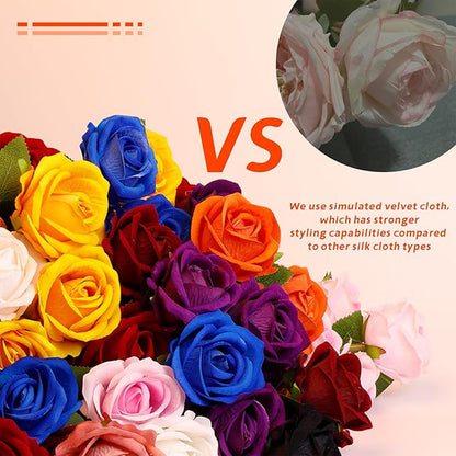 12 Pcs Artificial Rose Flowers, Silk Roses with Long Stems, Realistic Fake Roses for Wedding Centerpiece Party Home and Office DIY Decor, Cappuccino