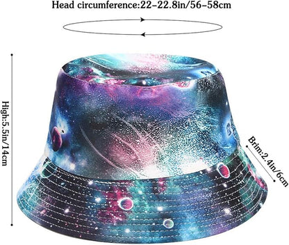 Malaxlx Unisex Bucket Hat Beach Sun Hat Aesthetic Fishing Hat for Men Women Teens, Reversible Double-Side-Wear