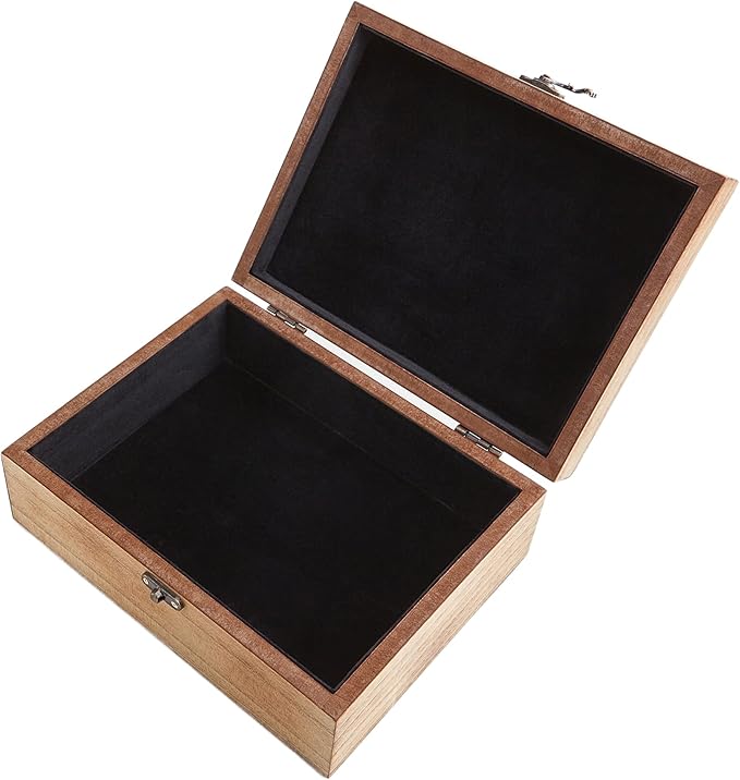Let's Make Memories Personalized Wooden Keepsake Box With Hinged Lid - Wood Memento Box - Decorative Storage - Home Decor - For Couples, Wedding, Newlyweds - Upload Your Photo - Memories