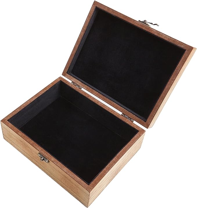 Let's Make Memories Personalized Wooden Keepsake Box With Hinged Lid - Wood Memento Box - Decorative Storage - Home Decor - For Couples, Wedding, Newlyweds - Laser Engraved - XOXO Script