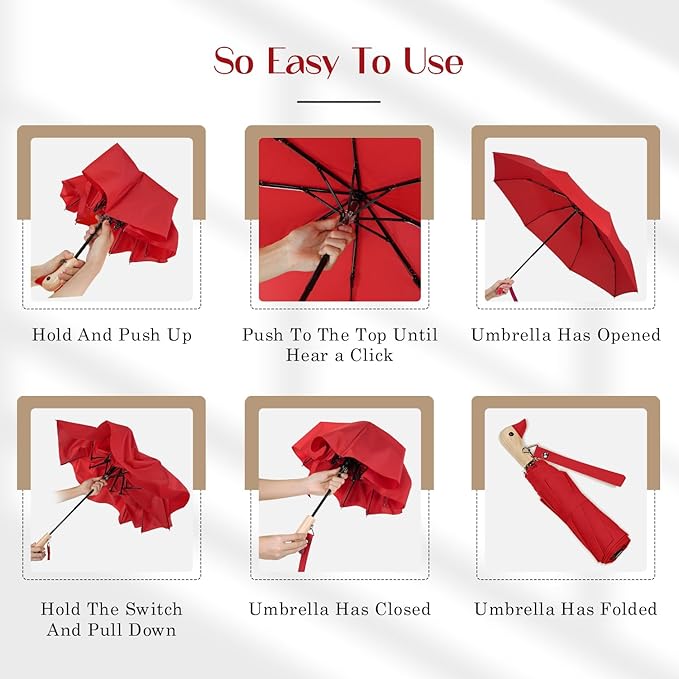Cute Duck Handle Umbrella - Compact Travel Yellow Duck Head Umbrella for Adults and Girls