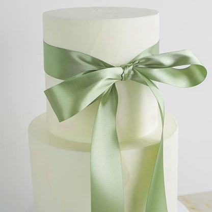 MEEDEE Spring Moss Satin Ribbon 1-1/2 Inch Spring Green Ribbon Lux Double Faced Satin Ribbons by 50 Yards Polyester Satin Ribbons for Crafts, Weddings, Flower Bouquet, Holiday Decorating