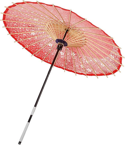 THY COLLECTIBLES Classic Chinese Art Asian Style 33" Paper Parasol Umbrella with Long Handle and Floral Print for Wedding Parties, Photography, Costumes, Cosplay, Decoration And Other Events