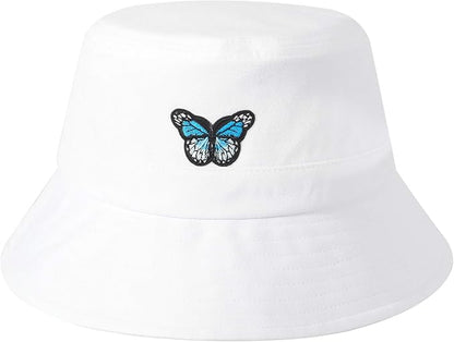 ZLYC Unisex Fashion Embroidered Bucket Hat Summer Fisherman Cap for Men Women