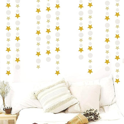 White-Gold Wedding Engagement Party-Decorations Garland - 52Ft Boho Anniversary Brunch Hanging Decoration Streamers Banner, Bachelorette Neutral Baby Bridal Shower Birthday Decor Panduola