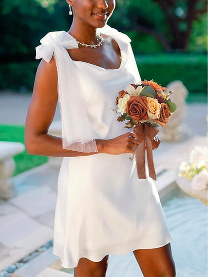 Rinlong 1Pc Fall Wedding Bouquets for Bridesmaids Bride Burnt Orange Terracotta Bridesmaid Bridal Bouquet for Wedding Prom