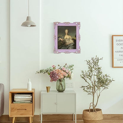 SIMON'S SHOP 8x10 Picture Frame for Wall and Table-top, Vintage Picture Frames 8x10, Rococo Style Lilac Photo Display Vertical or Horizontal