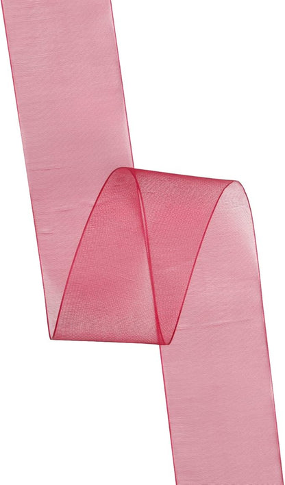 1-1/2 Inch Wine Shimmer Sheer Organza Ribbon Sheer Chiffon Ribbon 50 Yards-Roll Multiple Colors Available for Gift Wrapping Wedding Events Christmas Décor
