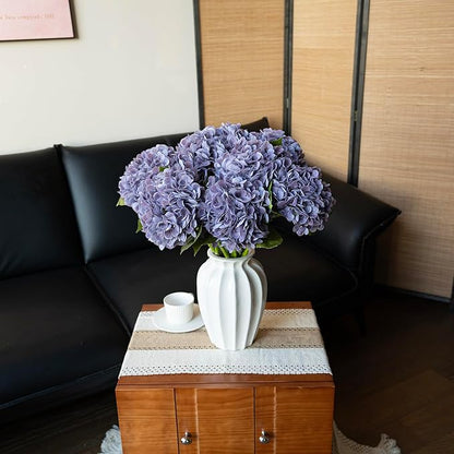 4Pcs 22'' Lifelike Artificial Hydrangea,2 White & 2 Light Purple Large Real Touch Flowers Artificial Flowers Dry Flowers Outdoor Wedding Christmas Office Family Party Living Room Table Deco
