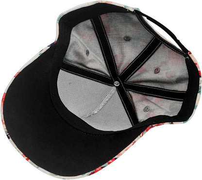 Pastel Cornflowers Floral Baseball Cap Dad Hats All-Over Print Fashion Accessory 100% Polyester Adjusts to Fit Most