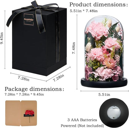 Preserved Roses,Forever Fresh Flowers 7.48in,Gift for Women,Mom,Grandma,Wife,Girlfriend,Sister,and Daughter Perfect for Birthday,Mother’s Day,Valentine’s Day (Thankful Pink3)