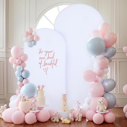 White Arch Backdrop Covers - 7.2FT, 6FT Spandex Fitted Wedding Arch Stand Covers Round Top Chiara Stretchy Arch Backdrop Cover for Christmas Wedding Birthday Party Decoration