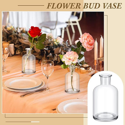 Lallisa 60 Pcs 4 Inches Small Glass Bud Vases Bulk Mini Flower Vases for Centerpieces Decorative Glass Bottles Vintage Rustic Decoration for Wedding Dining Table Home Decor