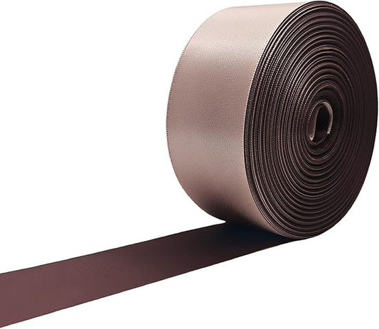 Double Faced Satin Ribbon, 1-1/2 Inch 30 Yards, Burgundy & Vanilla Two-Tone Ribbon for Gift Wrapping, Flower Bouquet, Bow, Hair, Wedding, DIY Crafts, Holiday Party Decorations