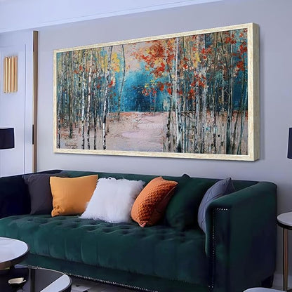Ardemy Framed Birch Tree Canvas Wall Art for Living Room Large Forest Pictures Wall Decor Paintings Landscaper Nature Artwork Bedroom Dining Room Home Office, 40"x20"