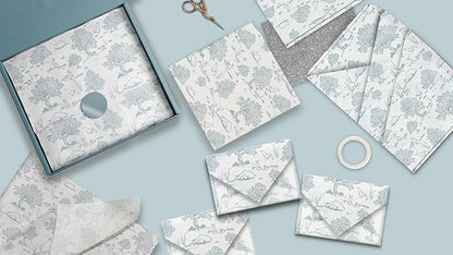 Pro Supply Global Blue Toile Printed Tissue Paper for Gift Bags or Boxes and Wrapping - Bulk Decorative Art Tissue Paper for Packaging and Gifting | 24 Sheets 20" x 30"