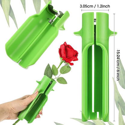 Lasnten 14 Pcs Rose Stripper Thorn Remover Tool Garden Pruning Shears Scissors Kit Leaf Stripping Tool Floral Gloves and Floral Tape Flower Stripper Kit Gift for Wedding Outdoor Gardening (Green)