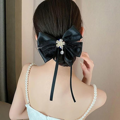 Black Double Face Satin Ribbon 1 inch X 25 Yards Spool Very Suitable for Weddings Gift Package Wrapping Dancer Wand Sewing Party Hair Bow Invitation Decorations and More