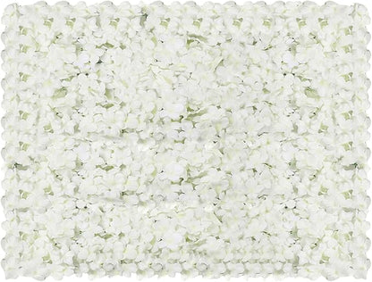 10Pcs Artificial Flower Wall Panel, 15.7" x 23.6" Decorative Hydrangea Flower Panels Wall for Home Party Wedding Christmas Festival Photo Backgdrop Decor