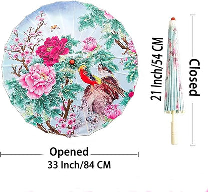 Chinese Japanese Handmade Parasol Umbrella,Asian Decoration DIY Art Dance Classical Umbrella for Wedding Parties Photography Costumes Cosplay