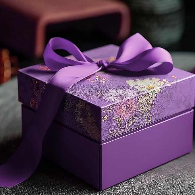 LIUYAXI Purple Double Faced Satin Ribbon, 1/4" X Continuous 50 Yards, Thin Ribbons Perfect for Gift Wrapping Wedding Invitation Card Hair Bows Tag Floral Arrangement DIY Craft