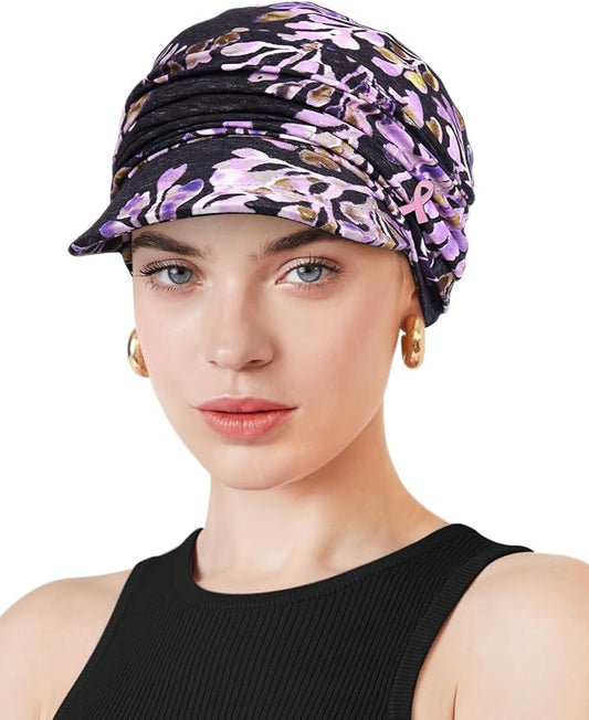 Chemo Headwear Viscose Newsboy Cap for Women Fall and Winter Hats