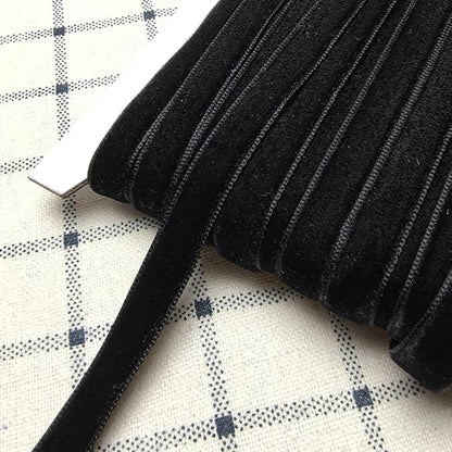 Chenkou Craft Black 25 Yards 3/8" Velvet Ribbon Lots Bulk (Black, 3/8"(10mm))