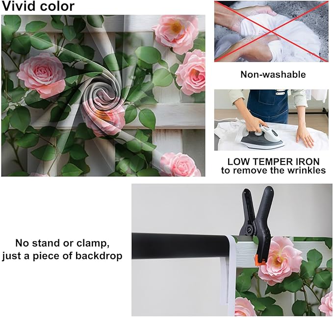 Baocicco 15x10ft Flowers Fence Backdrop Photography Pink Rose Green Leaves White Spring Floral Farmhouse Background for Bridal Shower Wedding Birthday Party Backdrops Decoration Photo Prop Photoshoot