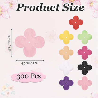 PATIKIL 1.8 Inch (4.5cm) Flowers Patch, 300Pcs Artificial Flowers Handmade Patches Silk Cloth Applique for Scrapbooking Wedding DIY Craft Supplies Card, Pink