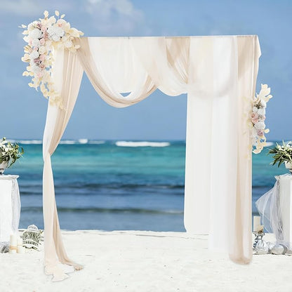Artificial Wedding Arch Flowers Kit (Pack of 5),2pcs Artificial Hanging Flower Arch Decor,for Wedding Ceremony Arbor Reception Backdrop Rose Floral Party Outdoor Decoration White Champagne