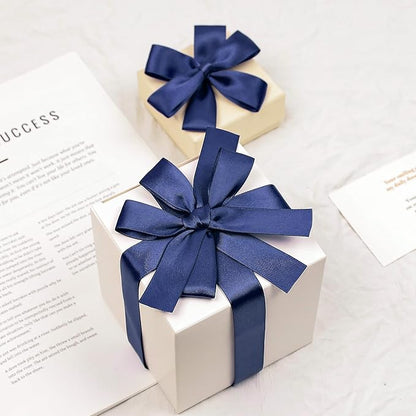 Navy Blue Satin Ribbon, Double Faced 7/8 Inch X 25 Yards Navy Blue Ribbon, Premium Satin Ribbon for Gift Wrapping, Crafts, Hair Bow Making, Sewing, Flower Bouquet, Wedding Party Decor