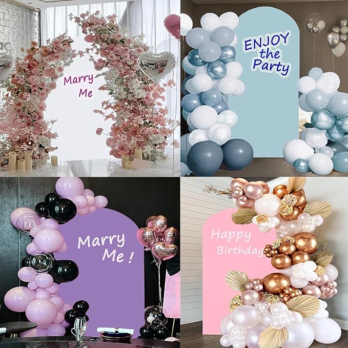 6.6FT Two-Sided Purple Arch Backdrop Cover, Wedding Arch Covers, Purple Backdrop Cover for Party Gender Reveal Birthday Party Decor