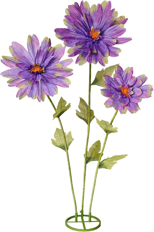 5.6 Ft Giant Daisy Flowers for Decoration,Big Artificial Fake Daisy,Large Crepe Paper Flowers for Home Decor Garden,Hotel,Office,Photography Props,Wedding,Art Gallery,Shop Window Display(Purple)