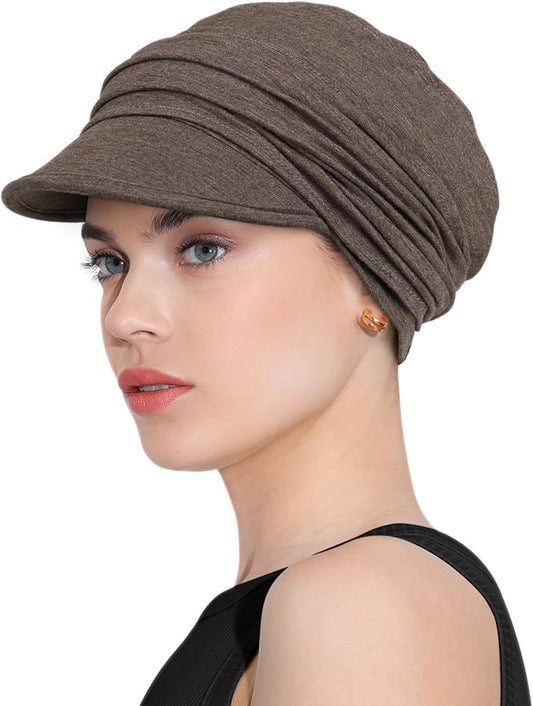 Chemo Headwear Viscose Newsboy Cap for Women Fall and Winter Hats