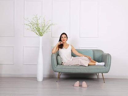 Leewadee Decorative Tall Floor Vase for Living Room Decor, 41 inches, White, Resin