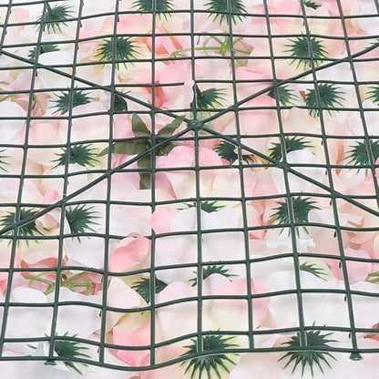 4Pcs 23.62"x 15.74" Artificial Flower Wall Panels,Flower Wall Mat Silk Flower Panels for Outdoor Garden Backyard Fence Fence Privacy Screen and Indoor Wall Decor(Light Pink,4Pcs)