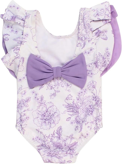 RuffleButts® Baby/Toddler Girls Ruffle Strap One Piece Swimsuit w/UPF 50+ Sun Protection