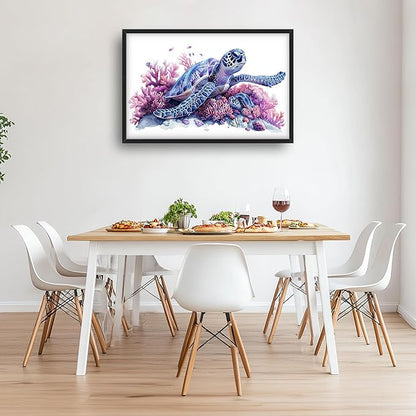 Framed Large Pictures Wall Art for Living Room, Sea Turtle Coral Oversized Wall Decor Ocean Animal Canvas Print Painting Modern Extra Large Framed Artwork for Bedroom Office 36"x24"