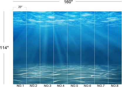 Cliouar-Waterfall in Underwater Light and Shadow Mural Wallpaper Peel and Stick 160" x 114"