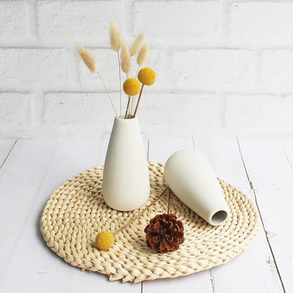 YANLING 6 Pack Small White Vase for Home Decor, 5 inch Modern Ceramic Vases for Pampas Grass, Boho Vase White Vases for Dried Flowers, Wedding Dinner Table Party