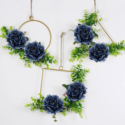 20pcs 5" Artificial Flower Peonies, Silk Peonies with 6" Stems, Flowers Suitable for Wedding Bouquets, Home Party Decoration (Navy Blue)