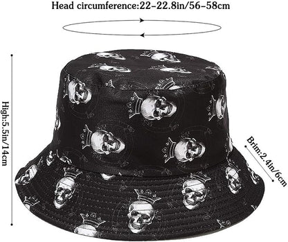 Malaxlx Unisex Bucket Hat Beach Sun Hat Aesthetic Fishing Hat for Men Women Teens, Reversible Double-Side-Wear