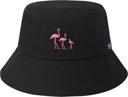 ZLYC Unisex Fashion Embroidered Bucket Hat Summer Fisherman Cap for Men Women