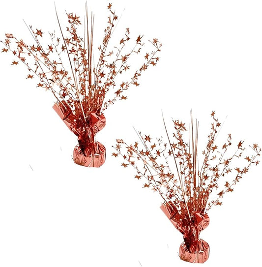 ALISSAR 2-Pack Glitter Rose Gold Star Centerpieces-Table Decorations for Home Decor Birthday Wedding Anniversary Decor (Rose Gold)