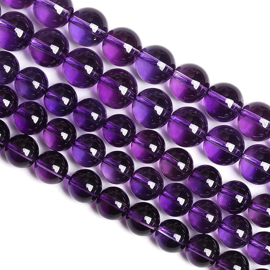6MM 60PCS Natural Stone Clean Amethyst 3A Grade Crystal Loose Beads for Jewelry Making DIY Bracelet