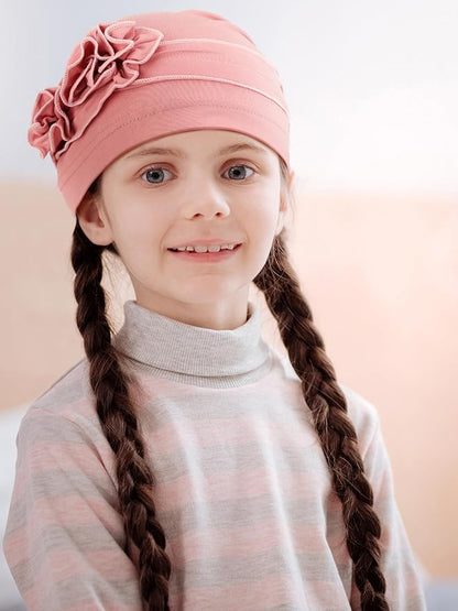 JenPen 6 Pcs Chemo Headwear for Women Stretchy Soft Turbans for Cancer Solid Beanie Flower Chemo Caps for Hair Loss