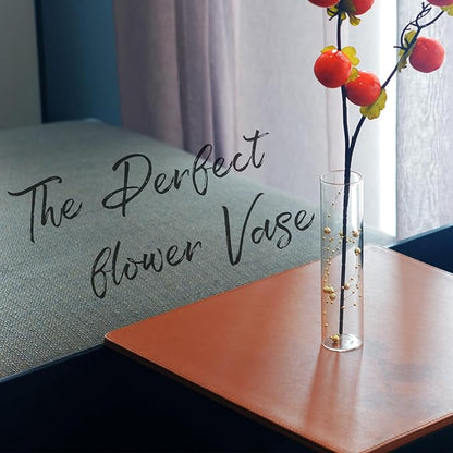 Glass Vase 18pcs Glass Cylinder Vases for Centerpieces Small Flower Clear Vases Home Decor Centerpiece Table Flower Vase Decorations for Office Beautification＆Holiday 7.5 Inch Tall