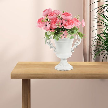 Ciieeo Retro High-Footed Trophy Vase Decorative Pedestal Planter for Indoor Outdoor Use Elegant Floral Arrangement Urn for Garden Wedding Centerpieces and Home Decor