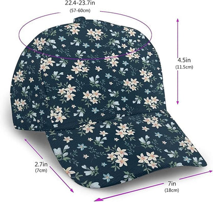Floral Baseball Cap for Women Fashionable Adjustable Dad Hat Low Profile Running Hat for Summer Sporting Working Hiking