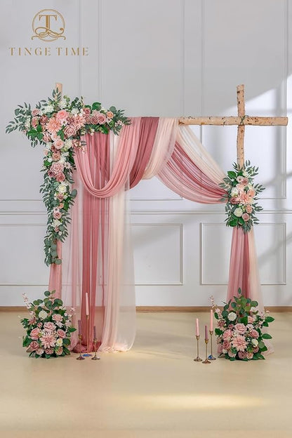 TINGE TIME Artificial Arch Flowers Kit Pack of 5, Wedding Decorations for Reception with Hanging Flowers, Wedding Arch Silk Floral Arrangements Ceremony Backdrop Bridal Shower Outdoor Party Decor